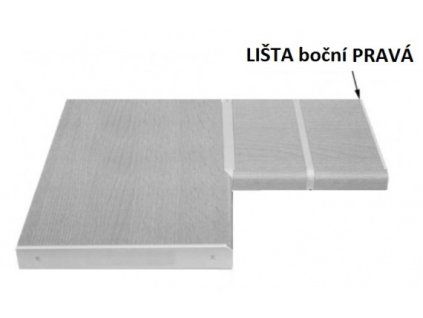 Lišta BOČNÍ PRAVÁ k pracovní desce 28 mm