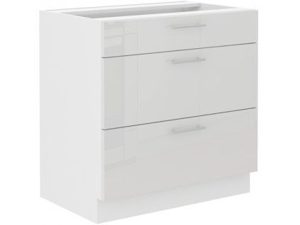 Kuchyňská skříňka Lara White - dolní 80 D 3S šuplíková QUADRO