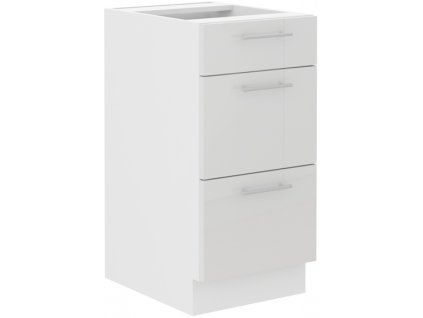 Kuchyňská skříňka Lara White - dolní 40 D 3S šuplíková QUADRO