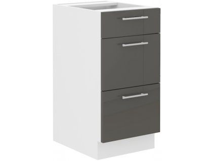 Kuchyňská skříňka Lara Grey - dolní 40 D 3S šuplíková QUADRO