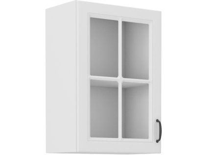 Kuchyňská skříňka Stilo WHWH - horní vitrína 40 GS-72 1F, bílá + bílá