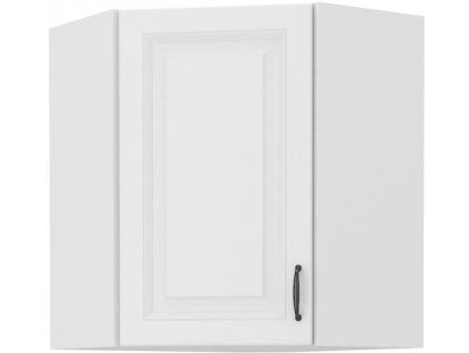 Kuchyňská skříňka Stilo WHWH - horní rohová 60x60 GN-72 1F (45°), bílá + bílá