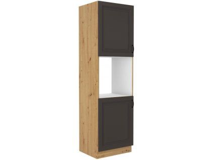 Kuchyňská skříňka Stilo GRAR - 60 DP-210 2F sloupek se zabudovanou troubou, dvířka, grafit + Artisan