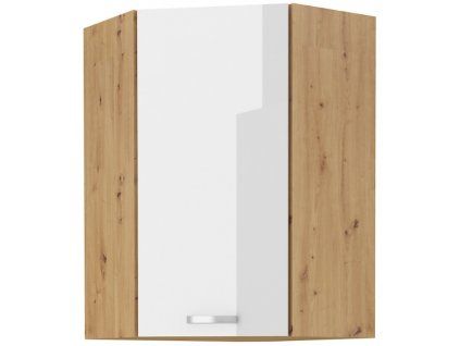 Kuchyňská skříňka Artisan bílý lesk - horní rohová 60x60 GN-90 1F(°45)
