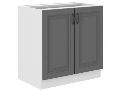 Kuchyňská skříňka Stilo DustGRWH - dolní 80 D 2F, Dust Grey + bílá