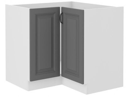 Kuchyňská skříňka Stilo DustGRWH - dolní rohová 90x90 DN 1F, Dust Grey + bílá