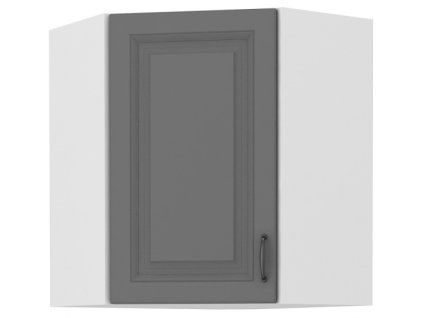 Kuchyňská skříňka Stilo DustGRWH - horní rohová 60x60 GN-72 1F (45°), Dust Grey + bílá