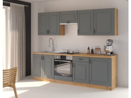 Kuchyňská linka Stilo DustGRAR - Sestava 2, Dust Grey + Artisan