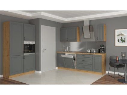 Kuchyňská linka Stilo DustGRAR - Sestava 3, Dust Grey + Artisan
