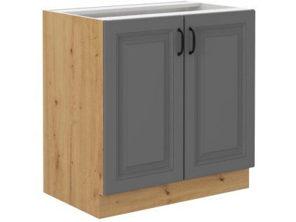 Kuchyňská skříňka Stilo DustGRAR - dolní 80 D 2F, Dust Grey + Artisan