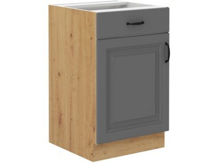 Kuchyňská skříňka Stilo DustGRAR - dolní 50 D 1F 1S dvířka + šuplík, Dust Grey + Artisan