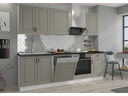 Kuchyňská linka Stilo ClayGRWH - Sestava 4, Clay Grey + bílá