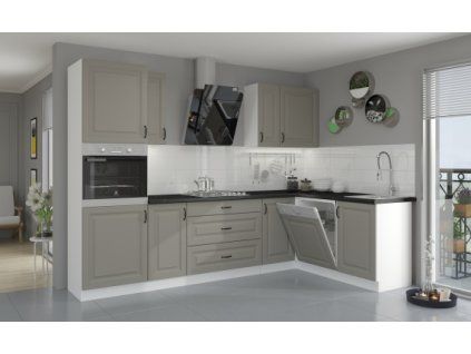 Kuchyňská linka Stilo ClayGRWH - Sestava 5, Clay Grey + bílá