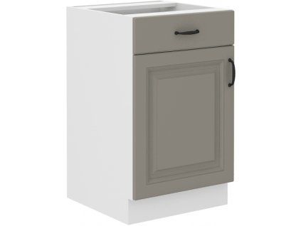 Kuchyňská skříňka Stilo ClayGRWH - dolní 50 D 1F 1S dvířka + šuplík, Clay Grey + bílá