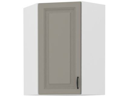 Kuchyňská skříňka Stilo ClayGRWH - horní rohová 60x60 GN-90 1F (45°), Clay Grey + bílá