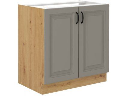 Kuchyňská skříňka Stilo ClayGRAR - dolní 80 ZL 2F  dřezová, Clay Grey + Artisan