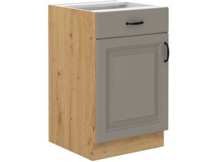 Kuchyňská skříňka Stilo ClayGRAR - dolní 50 D 1F 1S dvířka + šuplík, Clay Grey + Artisan