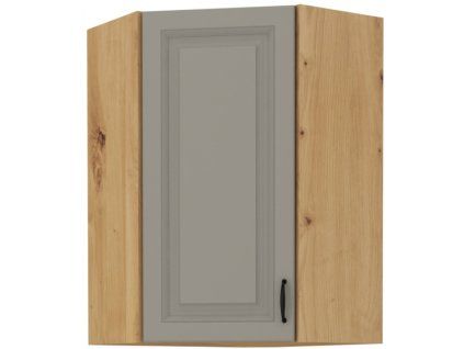 Kuchyňská skříňka Stilo ClayGRAR - horní rohová 60x60 GN-90 1F (45°), Clay Grey + Artisan