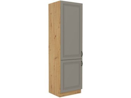 Kuchyňská skříňka Stilo ClayGRAR - 60 LO-210 2F sloupek pro zabudování lednice, Clay Grey + Artisan