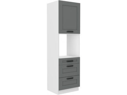 Kuchyňská skříňka Luna DustGRWH - 60 DPS-210 3S 1F sloupek se zabudovanou troubou, šuplíkový PREMIUM BOX