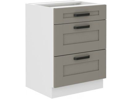 Kuchyňská skříňka Luna ClayGRWH - dolní 60 D 3S šuplíková PREMIUM BOX