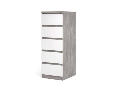 Komoda Simplicity 233 beton/bílý lesk