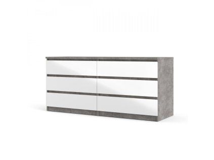 Komoda Simplicity 232 beton/bílý lesk