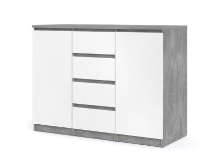 Komoda Simplicity 236 beton/bílý lesk