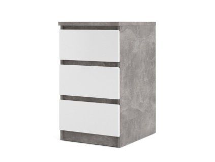 Komoda Simplicity 237 beton/bílý lesk