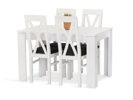 Jídelní set Valdo 4 bílá/modrá
