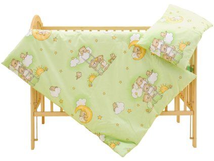 3705 2 povleceni do postylky 2dilne scarlett mracek zelena 90 x 120 cm
