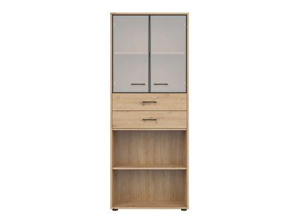 Vitrína SPACE OFFICE REG2W2S/200 dub artisan/černý mat