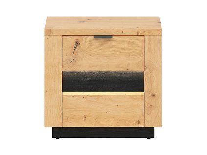 OSTIA noční stolek KOM2S dub artisan/černý lesk