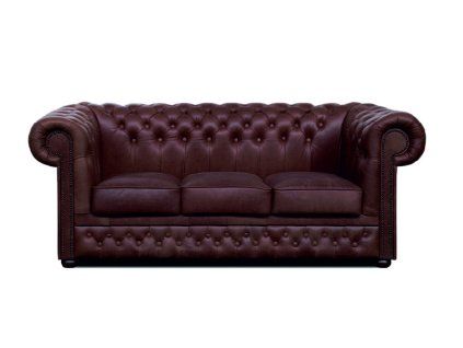 Pohovka Chesterfield Lord 3 kůže hnědá