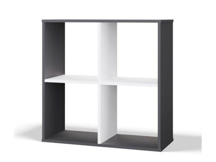 Regál Manja 2x2 antracit/bílá