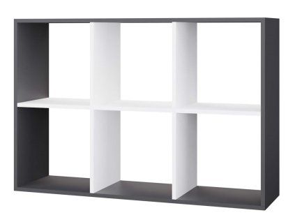 Regál Manja 2x3 antracit/bílá