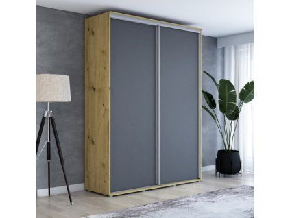 Šatní skříň Baryla šířka 200 cm, výška 220 cm, hloubka 61 cm