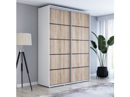 Šatní skříň Baryla plus - šířka 120 cm, výška 220 cm, hloubka 61 cm