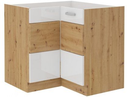 Kuchyňská skříňka Artisan bílý lesk - dolní rohová 90x90 DN 2F