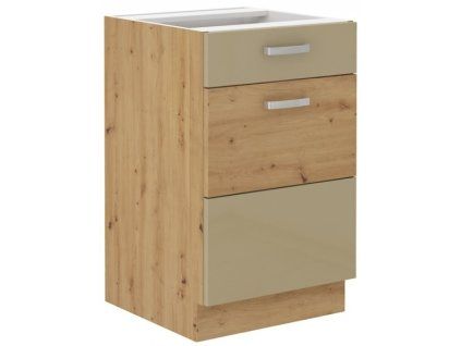 Kuchyňská skříňka Artisan cappucino lesk - dolní 50 D 1F 1S dvířka + šuplík PREMIUM BOX