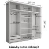 Šatní skříň Lago s nástavcem šířka 210 cm, hloubka 61 cm, výška 247 cm