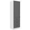 Kuchyňská skříňka Stilo DustGRWH - 60 DKS-210 3S 1F potravinová se šuplíky, Dust Grey + bílá
