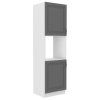 Kuchyňská skříňka Stilo DustGRWH - 60 DP-210 2F sloupek se zabudovanou troubou, dvířka, Dust Grey + bílá