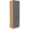 Kuchyňská skříňka Stilo DustGRAR - 60 LO-210 2F sloupek pro zabudování lednice, Dust Grey + Artisan