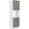 Kuchyňská skříňka Stilo ClayGRWH - 60 DPS-210 3S 1F sloupek se zabudovanou troubou, šuplíkový, Clay Grey + bílá