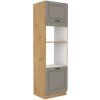 Kuchyňská skříňka Stilo ClayGRAR - 60 DPM-210 2F sloupek se zabudovanou troubou a mikrovlnkou, dvířka, Clay Grey + Artisan
