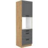 Kuchyňská skříňka Luna DustGRAR - 60 DPS-210 3S 1F sloupek se zabudovanou troubou, šuplíkový PREMIUM BOX