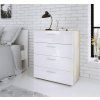 Komoda Pedro 501 oak/bílý lesk