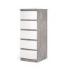 Komoda Simplicity 233 beton/bílý lesk