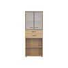 Vitrína SPACE OFFICE REG2W2S/200 dub artisan/černý mat